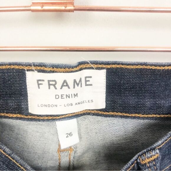 FRAME DENIM | Le High Skinny Dark Wash Denim Jeans in Saltair Women’s Size 26 - Picture 7 of 10